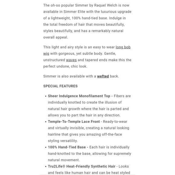 Raquel Welch Simmer Elite Wig, Cappuccino, Brand New - Picture 4 of 13